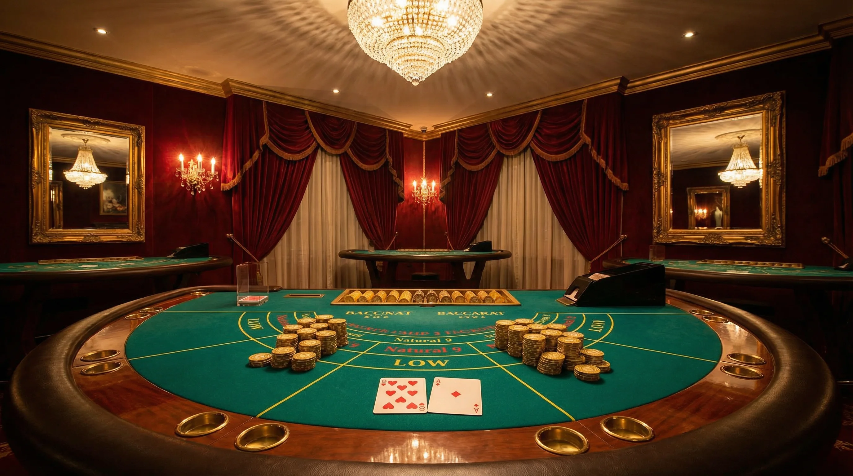 Mesa de bacará VIP elegante en Zamba Bet